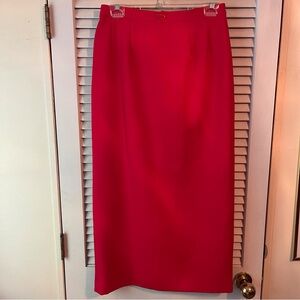 NYP Suits Red Long Pencil Skirt W Slit 8